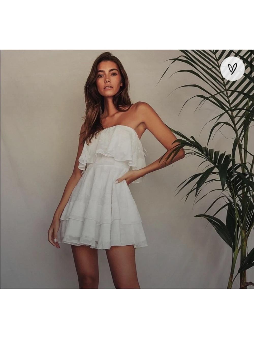 Lulu's White Strapless Ruffle Tiered Mini Dress